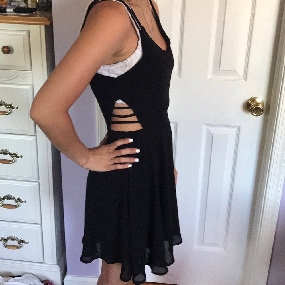 Black Dress with Side Cutouts